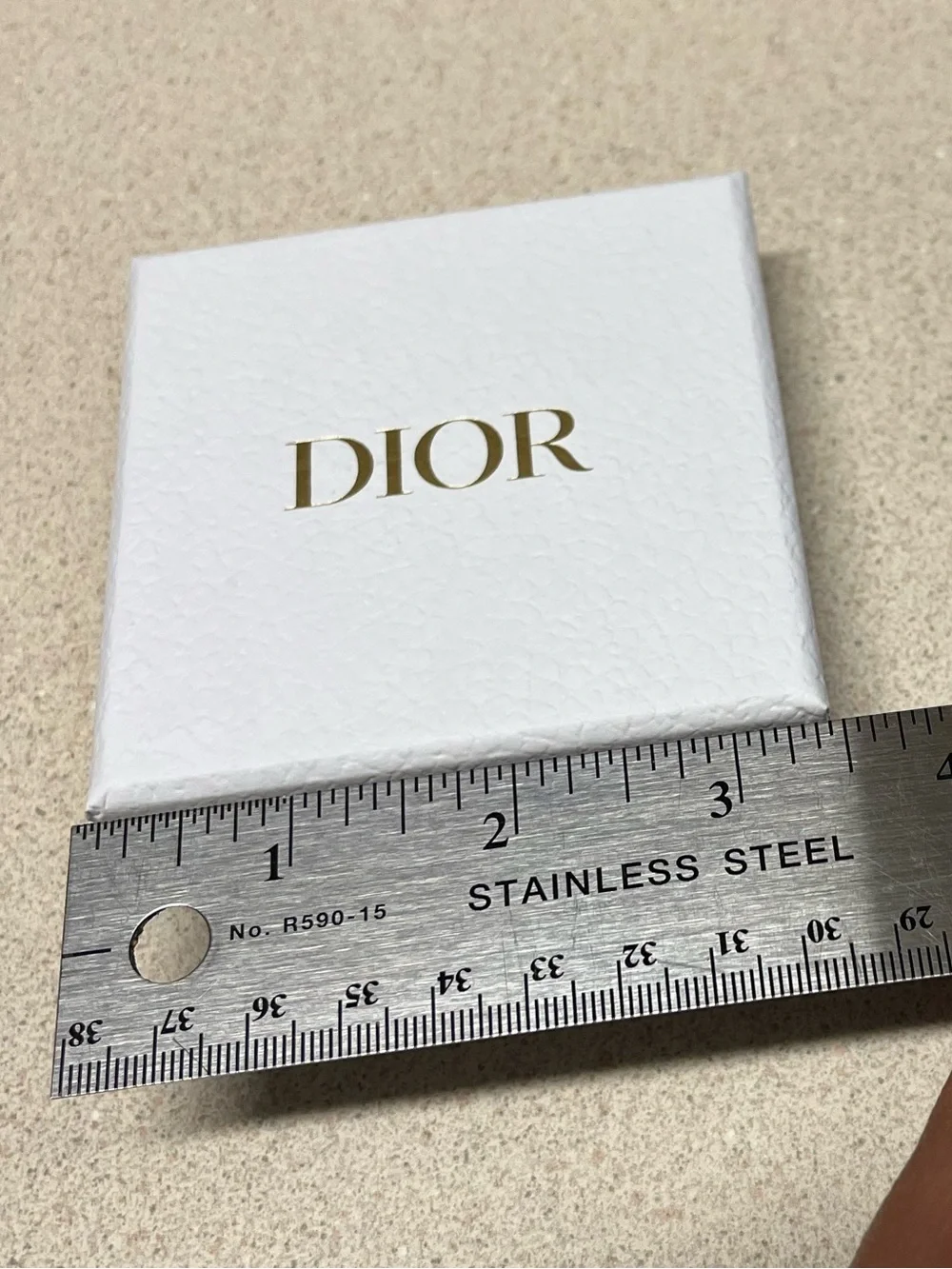 Authentic Dior White Box with Gold Accents - Jewelry Box With Dust Bag.